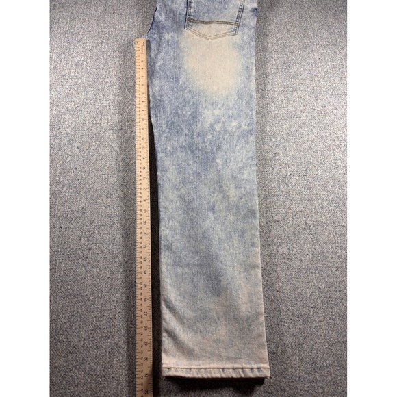 Southpole  Acid Wash Moto Jeans Skinny Fit Distressed Blue Mens 42x32 - Picture 6 of 8